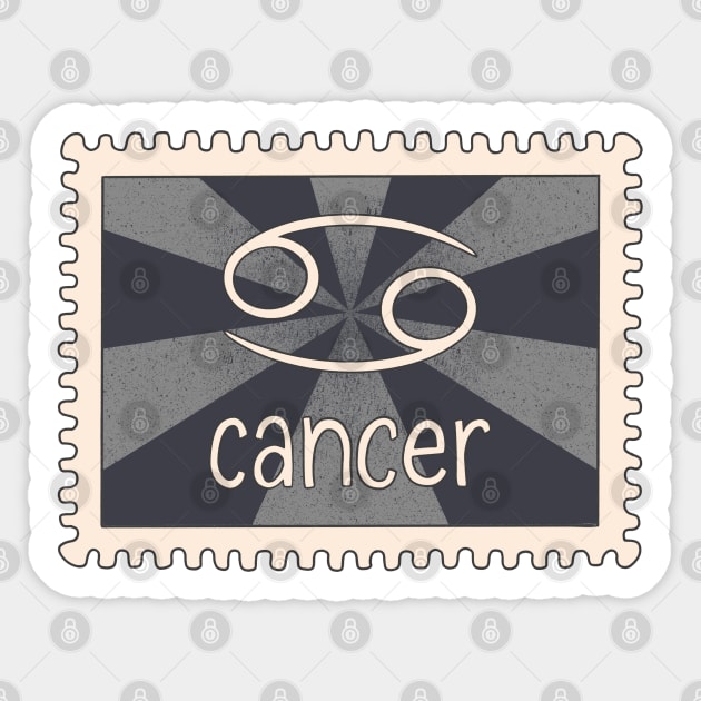 Cancer Zodiac Sign Stamp Sticker by SRSigs